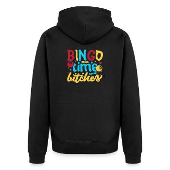 Bingo Bingo Temps Bingo Gags Bingo - Veste à capuche bio Premium Unisexe - noir - Dos - Nico (187cm)