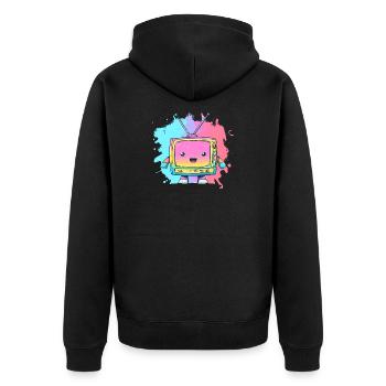Pastel TV Kawaii Neon - Veste à capuche bio Premium Unisexe - noir - Dos - Nico (187cm)
