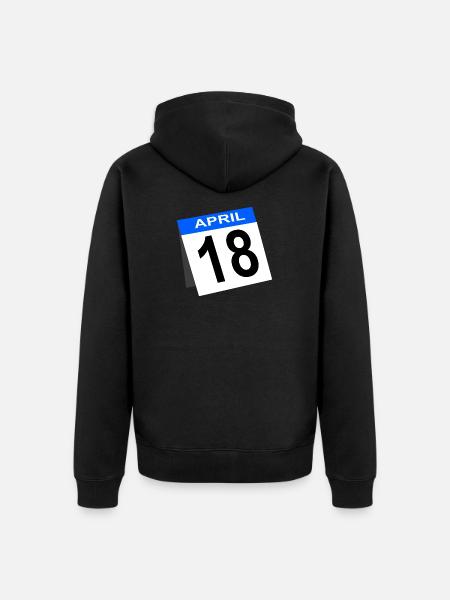 18th Birthday April Calendar - Unisex Premium Organic Zip Hoodie - black