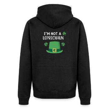 Ich bin kein Kobold - Unisex Premium Bio Zip Hoodie - Schwarz - Hinten - Nico (187cm)