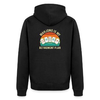 Mahjong ist mein Ruhestandsplan Lustig - Unisex Premium Bio Zip Hoodie - Schwarz - Hinten - Nico (187cm)