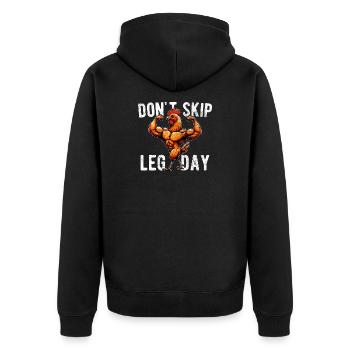 Don't Skip Leg Day Bodybuilding GYM Palestra Funny - Unisex Premium Organic Zip Hoodie - black - Back - Nico (187cm)