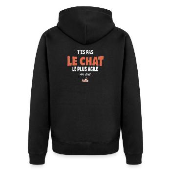 T’es pas le chat le plus agile du toit – Vanne - Veste à capuche bio Premium Unisexe - noir - Dos - Nico (187cm)