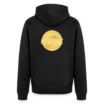 Dominik - Unisex Premium Bio Zip Hoodie - Schwarz - Hinten - Nico (187cm)