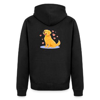 Mignon Golden Retriever (bande dessinée) - Veste à capuche bio Premium Unisexe - noir - Dos - Nico (187cm)