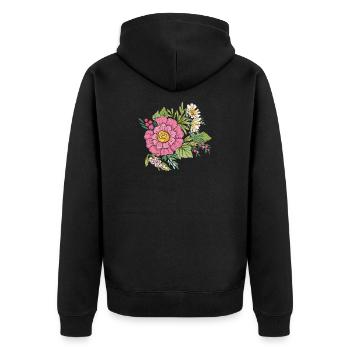 Image de fleur - Veste à capuche bio Premium Unisexe - noir - Dos - Nico (187cm)