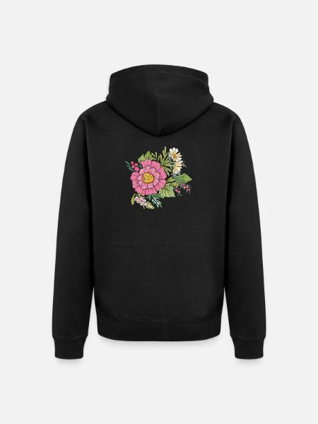 Image de fleur - Veste à capuche bio Premium Unisexe - noir