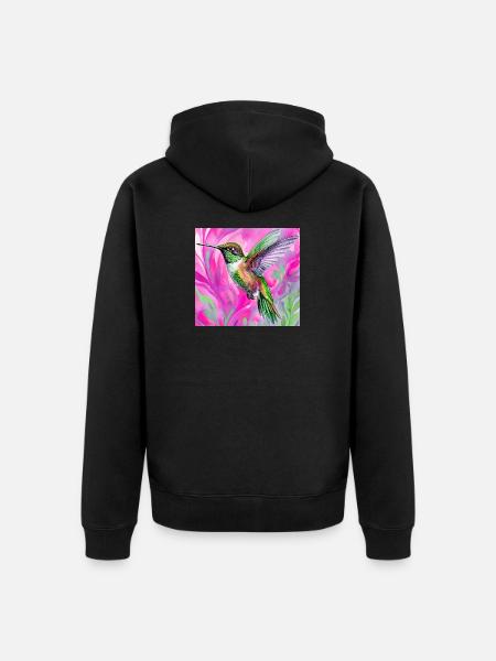 Kolibri - Unisex Premium Bio Zip Hoodie - Schwarz