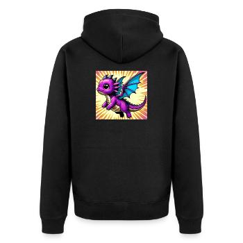 dragon - Unisex Premium Organic Zip Hoodie - black - Back - Nico (187cm)