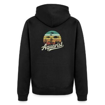  Aquarist Retro Aquarium Fische Aquaristik - Unisex Premium Bio Zip Hoodie - Schwarz - Hinten - Nico (187cm)