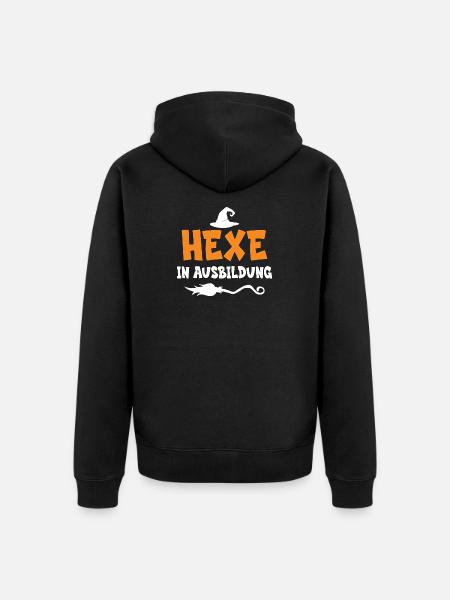 Hexe in Ausbildung - Unisex Premium Bio Zip Hoodie - Schwarz