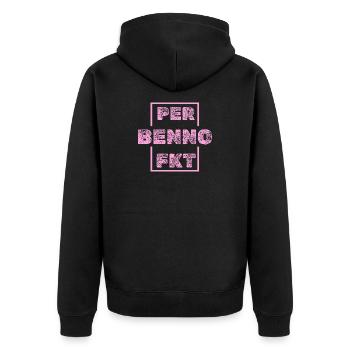 Benno as a unique - Unisex Premium Organic Zip Hoodie - black - Back - Nico (187cm)