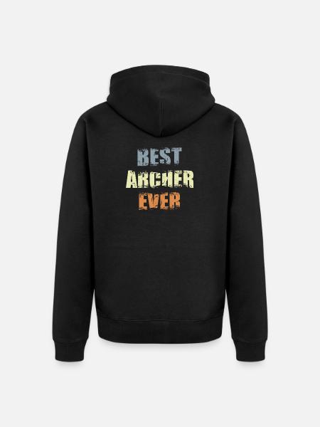 Best Archer of All Time - Unisex Premium Organic Zip Hoodie - black