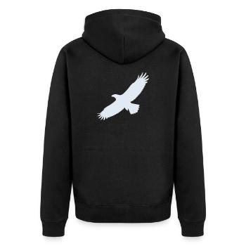 adler - Unisex Premium Bio Zip Hoodie - Schwarz - Hinten - Nico (187cm)