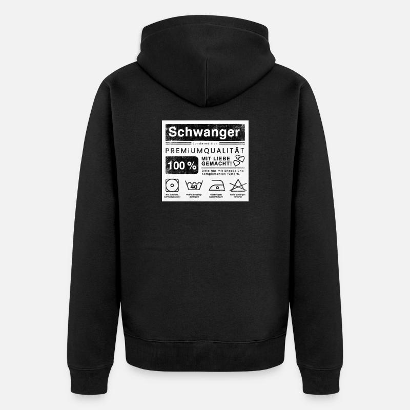 Schwangerschaft Sonderedition  - Unisex Premium Bio Zip Hoodie - Schwarz