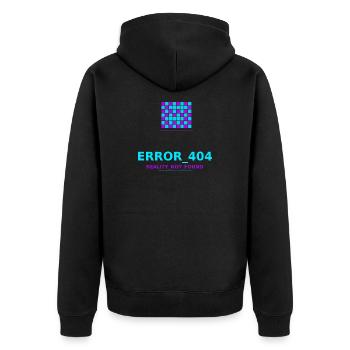 Fehler 404 Realität Verloren - Unisex Premium Bio Zip Hoodie - Schwarz - Hinten - Nico (187cm)