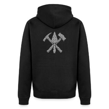 Maçon - Veste à capuche bio Premium Unisexe - noir - Dos - Nico (187cm)