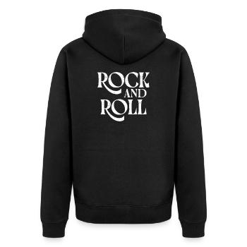 Vintage Rock and Roll typography - Unisex Premium Organic Zip Hoodie - black - Back - Nico (187cm)