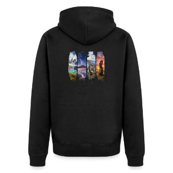 Voyage de vacances au Chili – Nature et culture en Patagonie - Veste à capuche bio Premium Unisexe - noir - Dos - Nico (187cm)