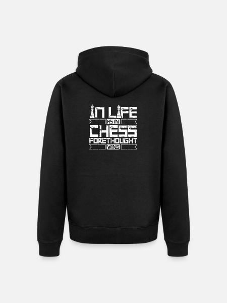 Échiquier des joueurs d’échecs - Veste à capuche bio Premium Unisexe - noir