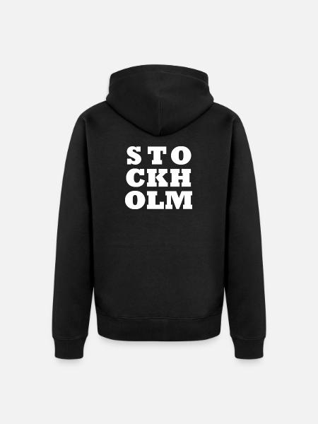 Logo de Stockholm - Veste à capuche bio Premium Unisexe - noir