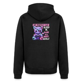 Pastel Goth Soft Goth Gaming Gamer - Unisex Premium Bio Zip Hoodie - Schwarz - Hinten - Nico (187cm)