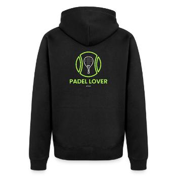 Padel Lover - Unisex Premium Organic Zip Hoodie - black - Back - Nico (187cm)