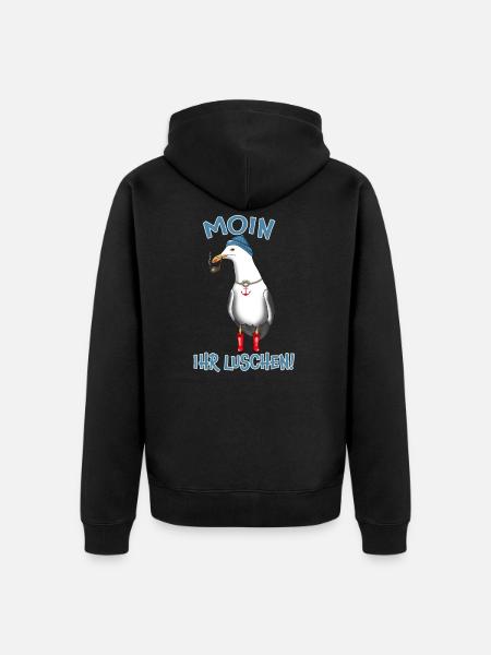 Seagull MOIN YOUR LUSH! - Unisex Premium Organic Zip Hoodie - black