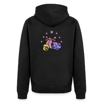 Retro scooter - Unisex Premium Organic Zip Hoodie - black - Back - Nico (187cm)