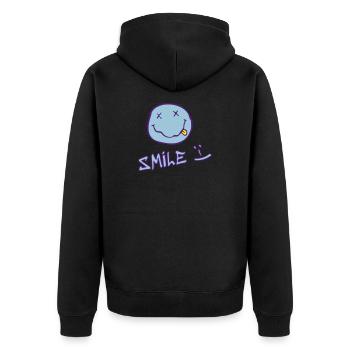 Visage souriant - Veste à capuche bio Premium Unisexe - noir - Dos - Nico (187cm)