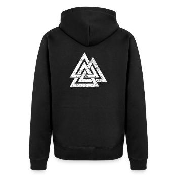Symbole de Valknut - Vikings Celtes peuples germaniques - Viking - Veste à capuche bio Premium Unisexe - noir - Dos - Nico (187cm)
