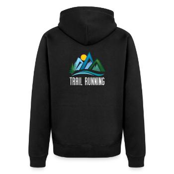 Trail Running - Veste à capuche bio Premium Unisexe - noir - Dos - Nico (187cm)