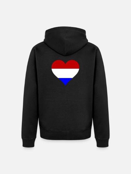 Herz Holland Farben - Unisex Premium Bio Zip Hoodie - Schwarz