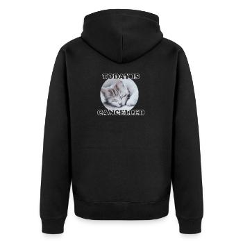 chat endormi - Veste à capuche bio Premium Unisexe - noir - Dos - Nico (187cm)
