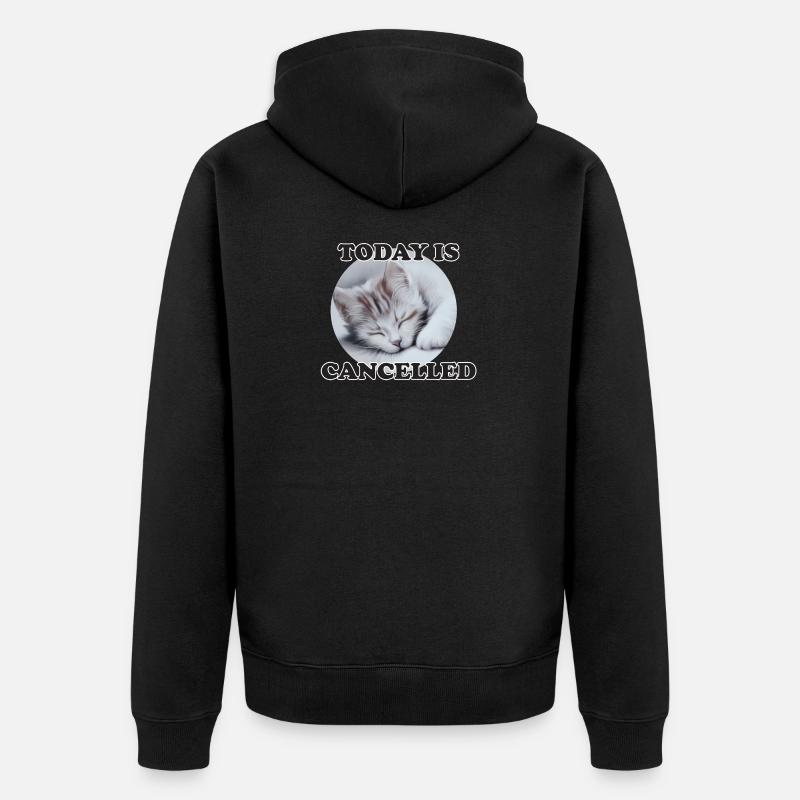 sleeping cat - Unisex Premium Bio Zip Hoodie - Schwarz