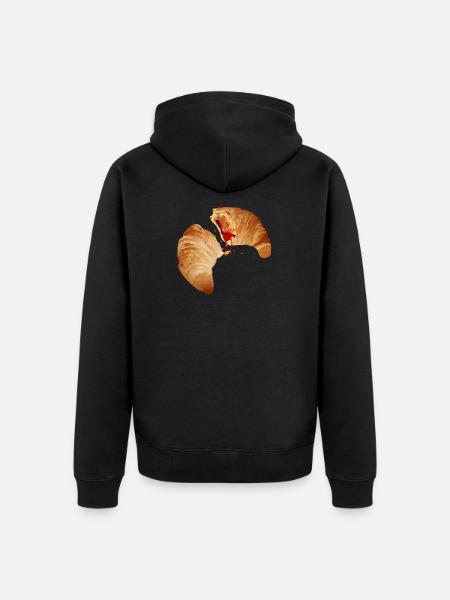 The popular croissant filled with jam - Unisex Premium Organic Zip Hoodie - black