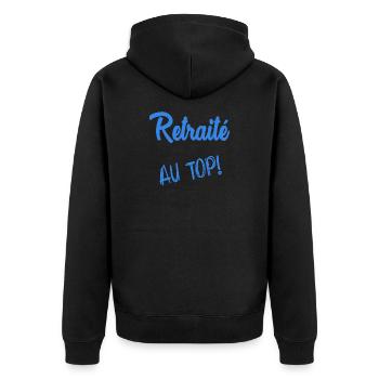 RETRAITE. RETRAITE. RETRAITEE. SENIOR. MAMIE. PAPY - Veste à capuche bio Premium Unisexe - noir - Dos - Nico (187cm)