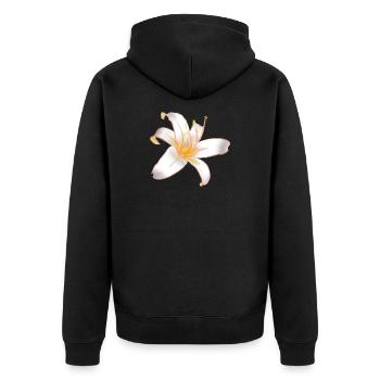 WHITE LILYLILY Magic White Lily - Unisex Premium Organic Zip Hoodie - black - Back - Nico (187cm)