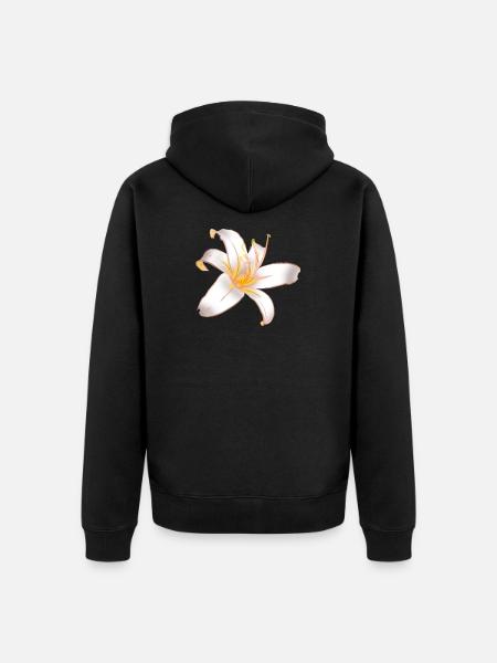 WHITE LILYLILY Magic White Lily - Unisex Premium Organic Zip Hoodie - black
