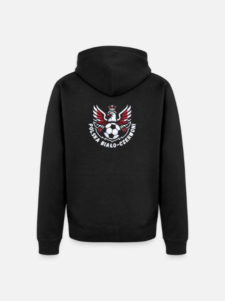 Polnischer Fußball - Unisex Premium Bio Zip Hoodie - Schwarz