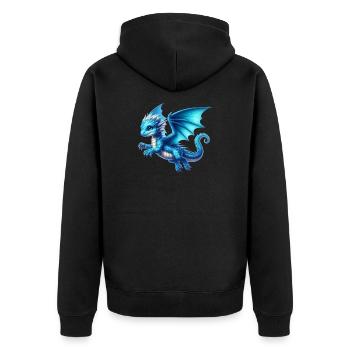 Dragon - Unisex Premium Organic Zip Hoodie - black - Back - Nico (187cm)