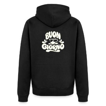 Buongiorno Cappuccino Italie Vacances - Veste à capuche bio Premium Unisexe - noir - Dos - Nico (187cm)