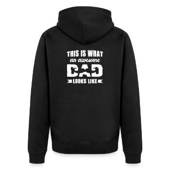 Bester Papa Der Welt Geschenke Vater Weihnachten - Unisex Premium Bio Zip Hoodie - Schwarz - Hinten - Nico (187cm)