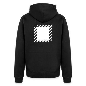  lines squares design - Unisex Premium Organic Zip Hoodie - black - Back - Nico (187cm)