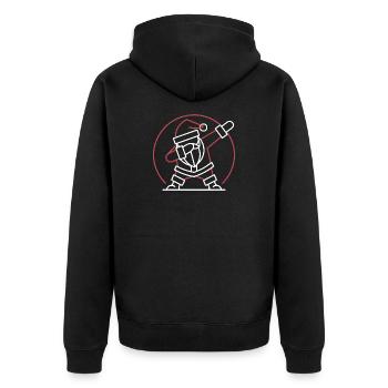  Weihnachtsmann Dab Pose Lustiger Santa Dabbing - Unisex Premium Bio Zip Hoodie - Schwarz - Hinten - Nico (187cm)