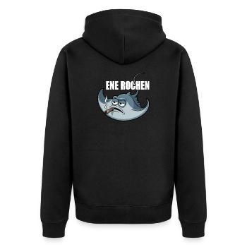Ene Rochen Raucher Spruch Zigarette Kippe Rauchen - Unisex Premium Bio Zip Hoodie - Schwarz - Hinten - Nico (187cm)