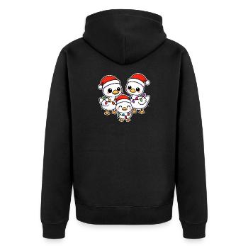 Trio de canards du Père Noël avec lumières de Noël - Veste à capuche bio Premium Unisexe - noir - Dos - Nico (187cm)