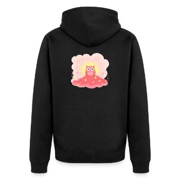 Délicate étoile hibou sur Rose Hill - Veste à capuche bio Premium Unisexe - noir - Dos - Nico (187cm)