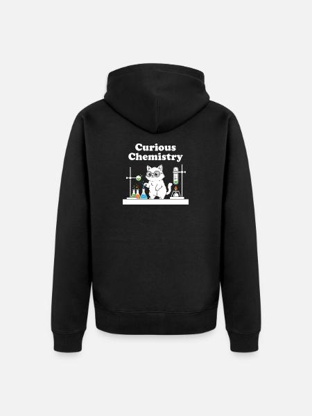 Curious Chemistry Cat - Unisex Premium Organic Zip Hoodie - black