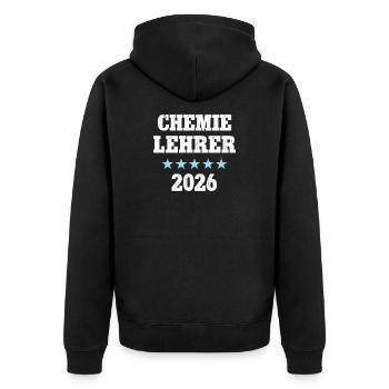Professeur de chimie 2026 Professeur de chimie Professeur de chimie Professeur de chimie - Veste à capuche bio Premium Unisexe - noir - Dos - Nico (187cm)